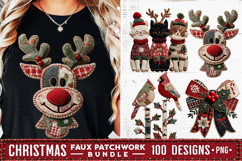 Christmas Patchwork Bundle 100 Designs PNGs Sublimation Product Image 12