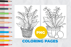 Lily of the valley in a basket Coloring Page | Coloring book Product Image 1