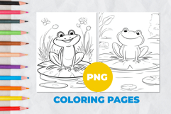 Frog on a water lily Coloring Pages | Coloring book Product Image 1