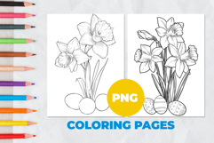 Gladioli with Easter eggs Coloring Page | Coloring book Product Image 1