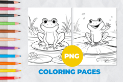 Frog on a water lily Coloring Pages | Coloring book Product Image 1