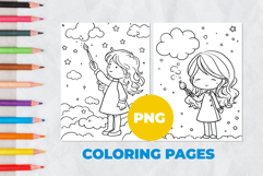 Sweet girl artist Coloring Pages | Coloring book Product Image 1
