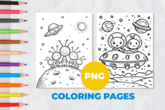 Aliens space Coloring Pages | Coloring book Product Image 1