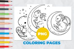 Cartoon dinosaur on the moon Coloring Pages | Coloring book Product Image 1