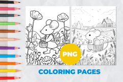 Mouse in the meadow Coloring Pages | Coloring book Product Image 1