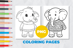 Elephant in a Sweater Coloring Pages | Coloring book Product Image 1