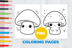 Cute mushroom Coloring Page | Coloring book Product Image 1