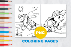 Turtle on the beach Coloring Pages | Coloring book Product Image 1