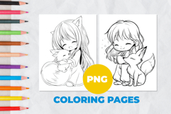 Cute fox girl Coloring Pages | Coloring boo Product Image 1