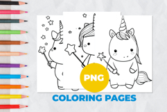 Cartoon unicorn Coloring Pages | Coloring book Product Image 1