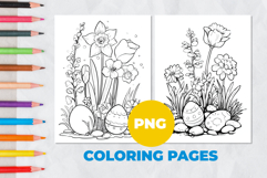 Flower with Easter eggs Coloring Page | Coloring book Product Image 1