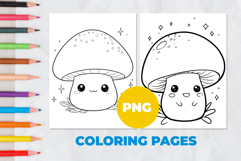 Cute mushroom Coloring Page | Coloring book Product Image 1