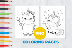 Cartoon unicorn Coloring Pages | Coloring book Product Image 1