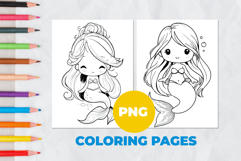 Cute mermaid girl Coloring Pages | Coloring boo Product Image 1