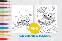 Aliens space Coloring Pages | Coloring book Product Image 1