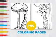 Giraffes on Safari Coloring Pages | Coloring book Product Image 1