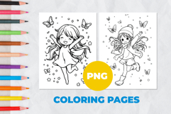 A sweet girl among butterflies Coloring Pages | Coloring boo Product Image 1
