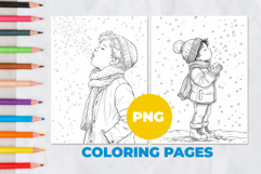 Boy catches snowflakes Coloring Pages | Coloring book Product Image 1