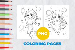 A cute girl among the bubbles Coloring Pages | Coloring boo Product Image 1