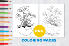 Flower with Easter eggs Coloring Page | Coloring book Product Image 1