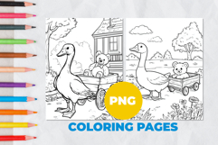 Duck with a teddy bear Coloring Pages | Coloring book Product Image 1