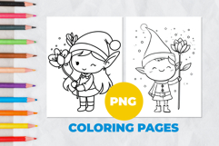 Fairytale Elf Coloring Pages | Coloring book Product Image 1