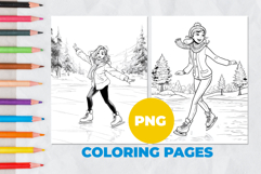 Girl is skating Coloring Pages | Coloring book Product Image 1