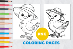 Chick in a Hat Coloring Pages | Coloring book Product Image 1