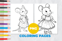 Mouse in a dress Coloring Pages | Coloring book Product Image 1