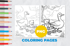 Duck with a teddy bear Coloring Pages | Coloring book Product Image 1