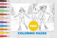 Girl is skating Coloring Pages | Coloring book Product Image 1