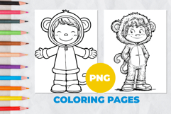 Monkey boy Coloring Pages | Coloring book Product Image 1