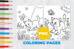 The cat is playing Coloring Pages | Coloring book Product Image 1