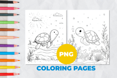 Turtle in the sea Coloring Page | Coloring book Product Image 1