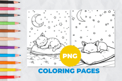 The cat is sleeping Coloring Pages | Coloring book Product Image 1