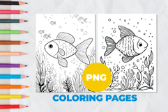 Fish in the sea Coloring Page | Coloring book Product Image 1