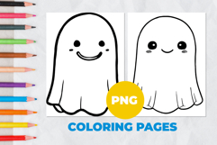 Ghost Halloween Coloring Pages | Coloring book Product Image 1
