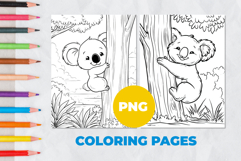 Koala on a tree Coloring Pages | Coloring book Product Image 1