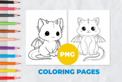 Magical pet cat with horns Coloring Pages | Coloring boo Product Image 1