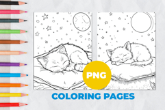 The cat is sleeping Coloring Pages | Coloring book Product Image 1
