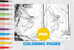 Forest Fairy Coloring Pages | Coloring book Product Image 1