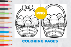Easter eggs in a basket Coloring Page | Coloring book Product Image 1