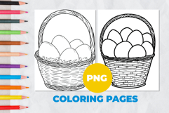 Easter eggs in a basket Coloring Page | Coloring book Product Image 1
