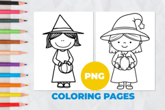 Witch with a pumpkin Coloring Pages | Coloring book Product Image 1