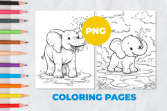 Baby elephant Coloring Pages | Coloring book Product Image 1