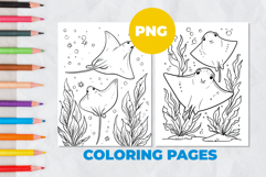 Stingrays in the sea Coloring Page | Coloring book Product Image 1