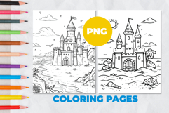 Sand Castle Coloring Pages | Coloring book Product Image 1
