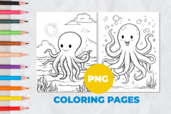 Octopus in the sea Coloring Page | Coloring book Product Image 1