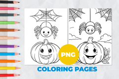 Spider with a pumpkin Coloring Pages | Coloring book Product Image 1