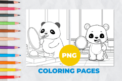 Panda brushing teeth Coloring Pages | Coloring book Product Image 1